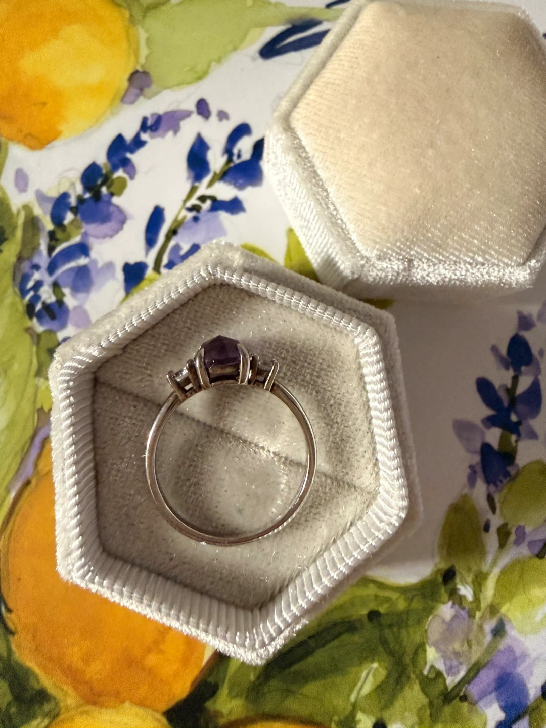New 1.2 carats Amethyst silver Ring - photo 2