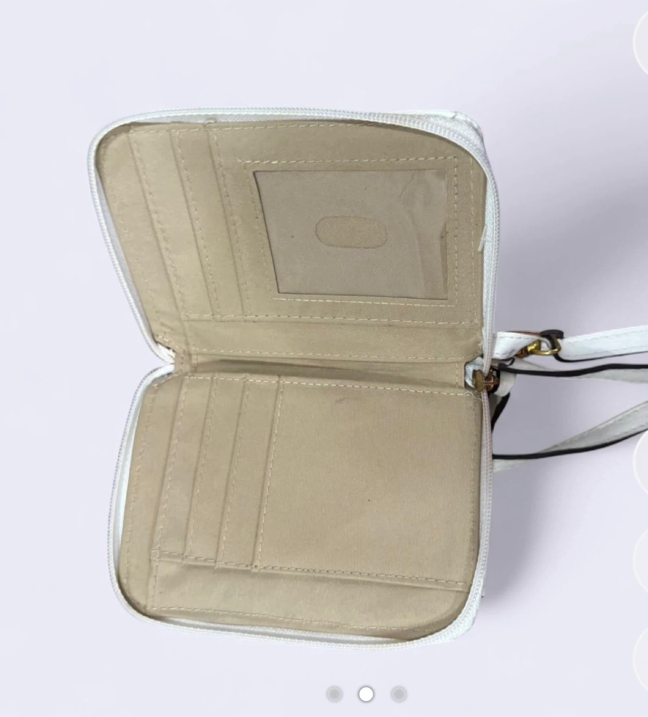 Nicole Miller White Zip Around Wallet with Strap - photo 3