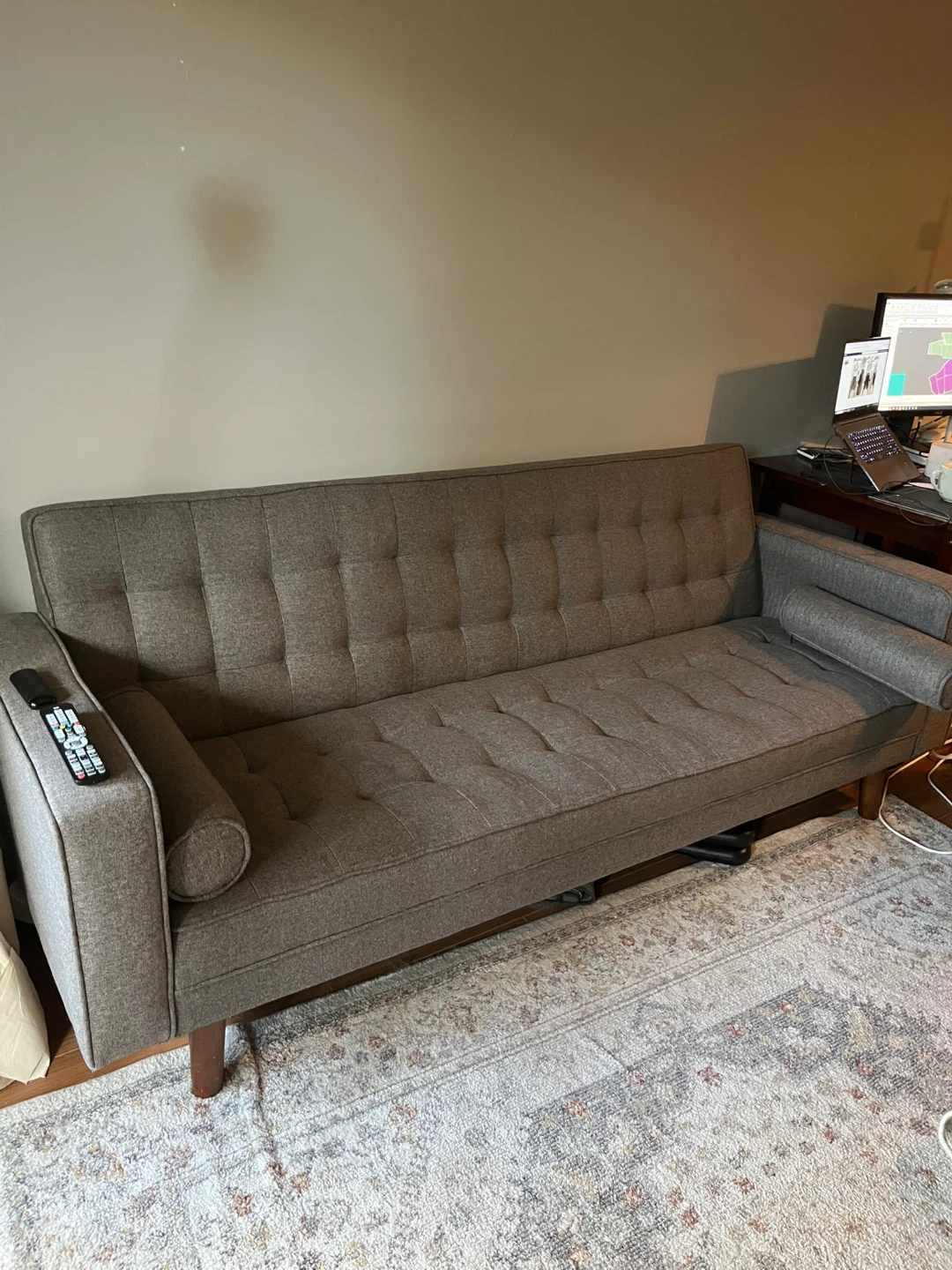 Structube Grey Couch Sofa Bed - photo 3