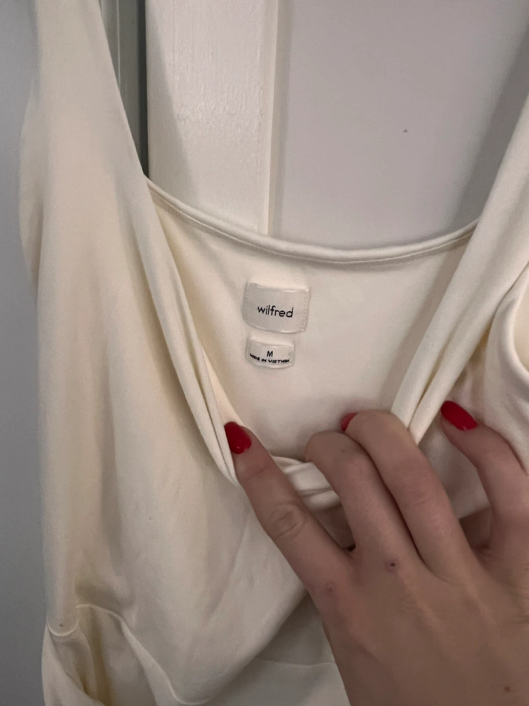 Wilfred Cream Ruched Mini Dress - Size M - photo 3