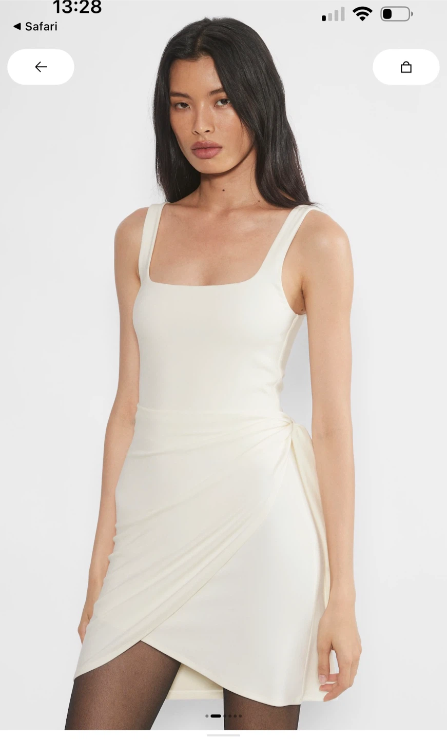 Wilfred Cream Ruched Mini Dress - Size M - photo 2