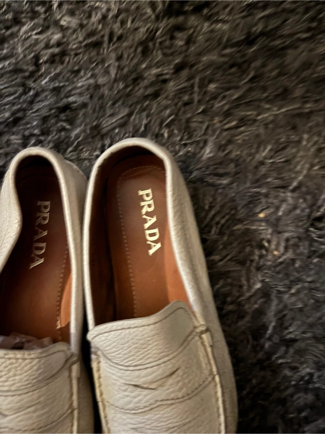 Prada White Leather Loafers man size  8 - photo 2