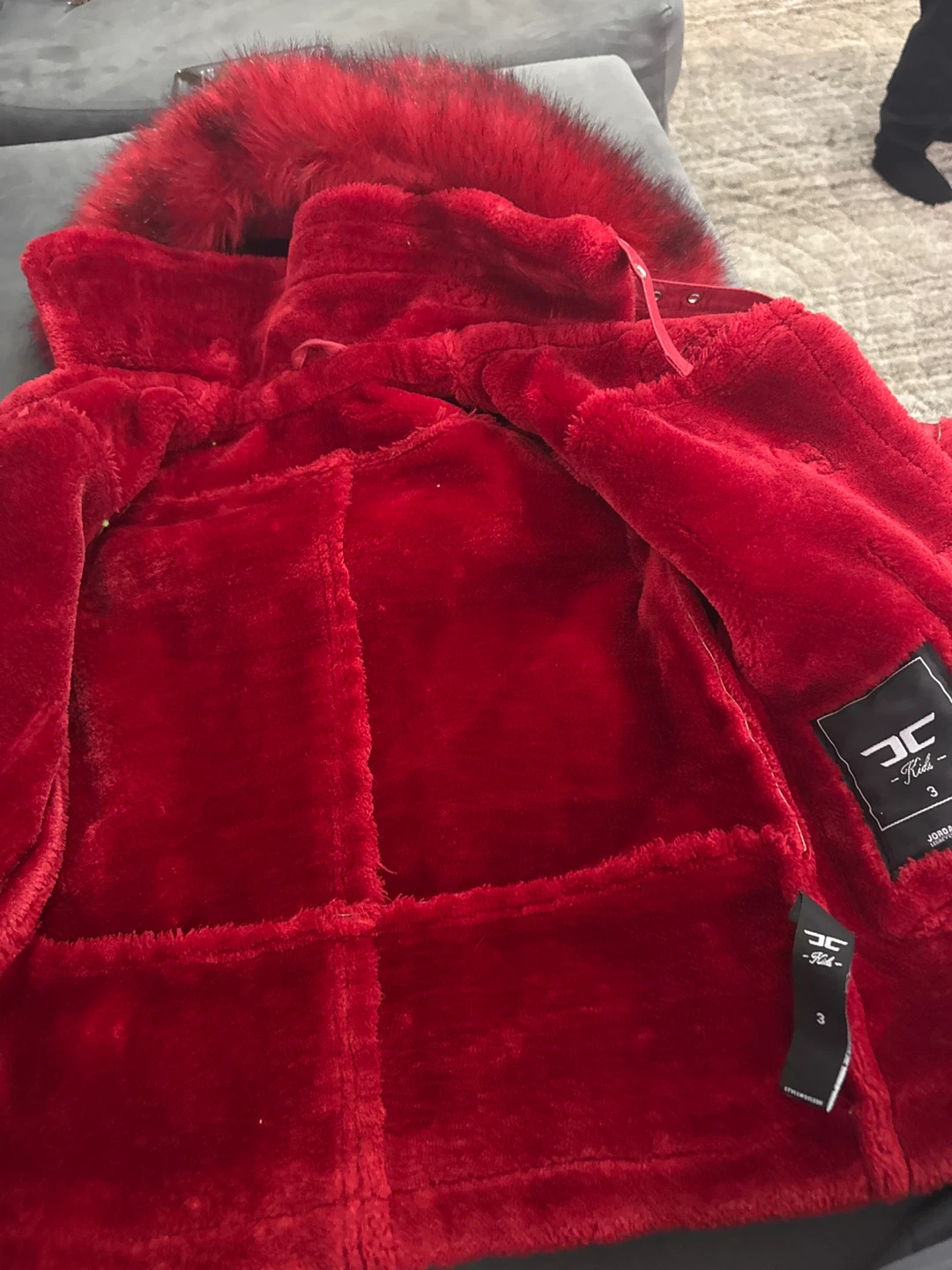 Jordan Craig Kids Red Faux Fur Lined Jacket Size 3