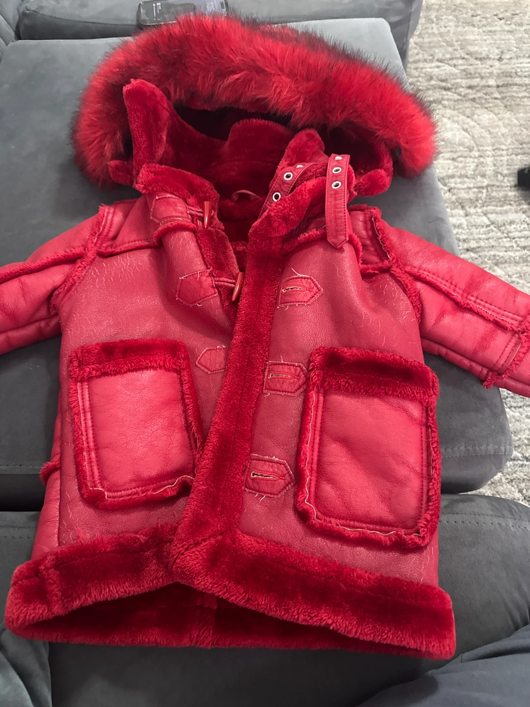 Jordan Craig Kids Red Faux Fur Lined Jacket Size 3 - photo 3