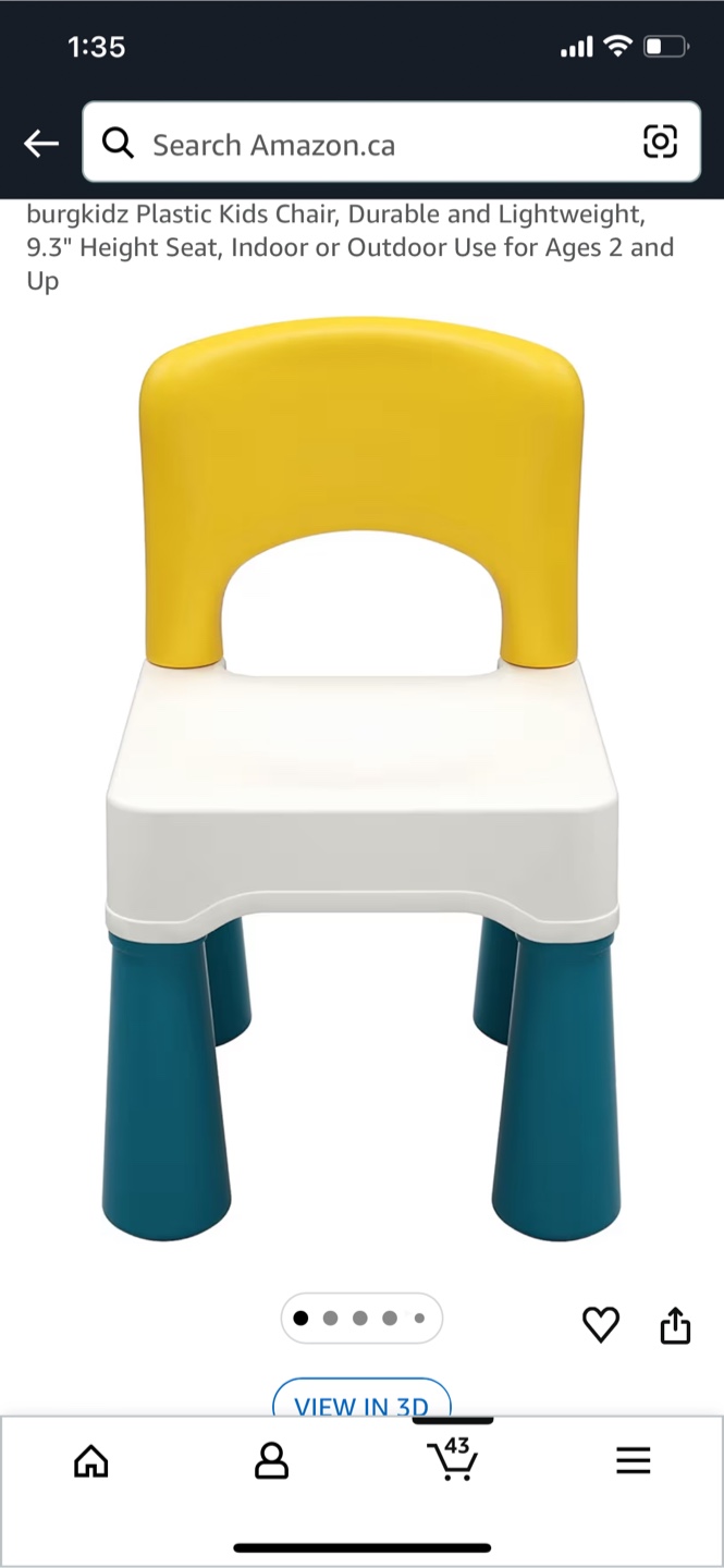 Burgkidz Plastic Kids Chair - Multicolor