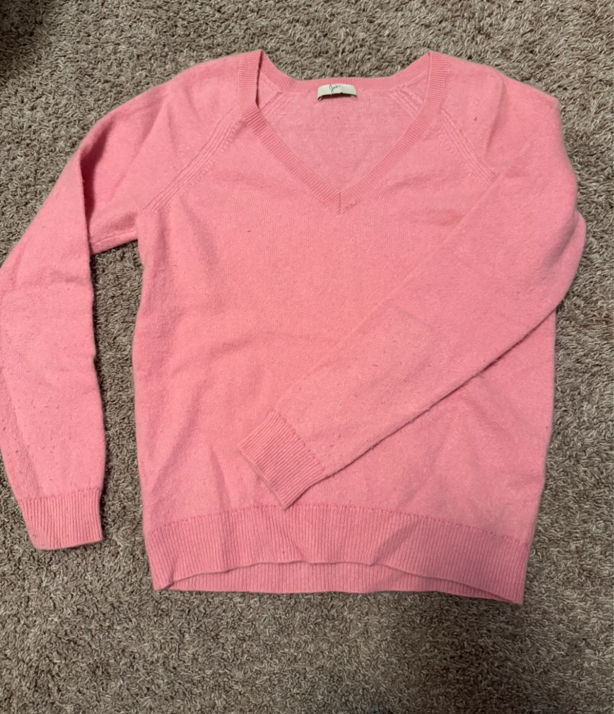 Cashmere Pink V-neck Sweater
