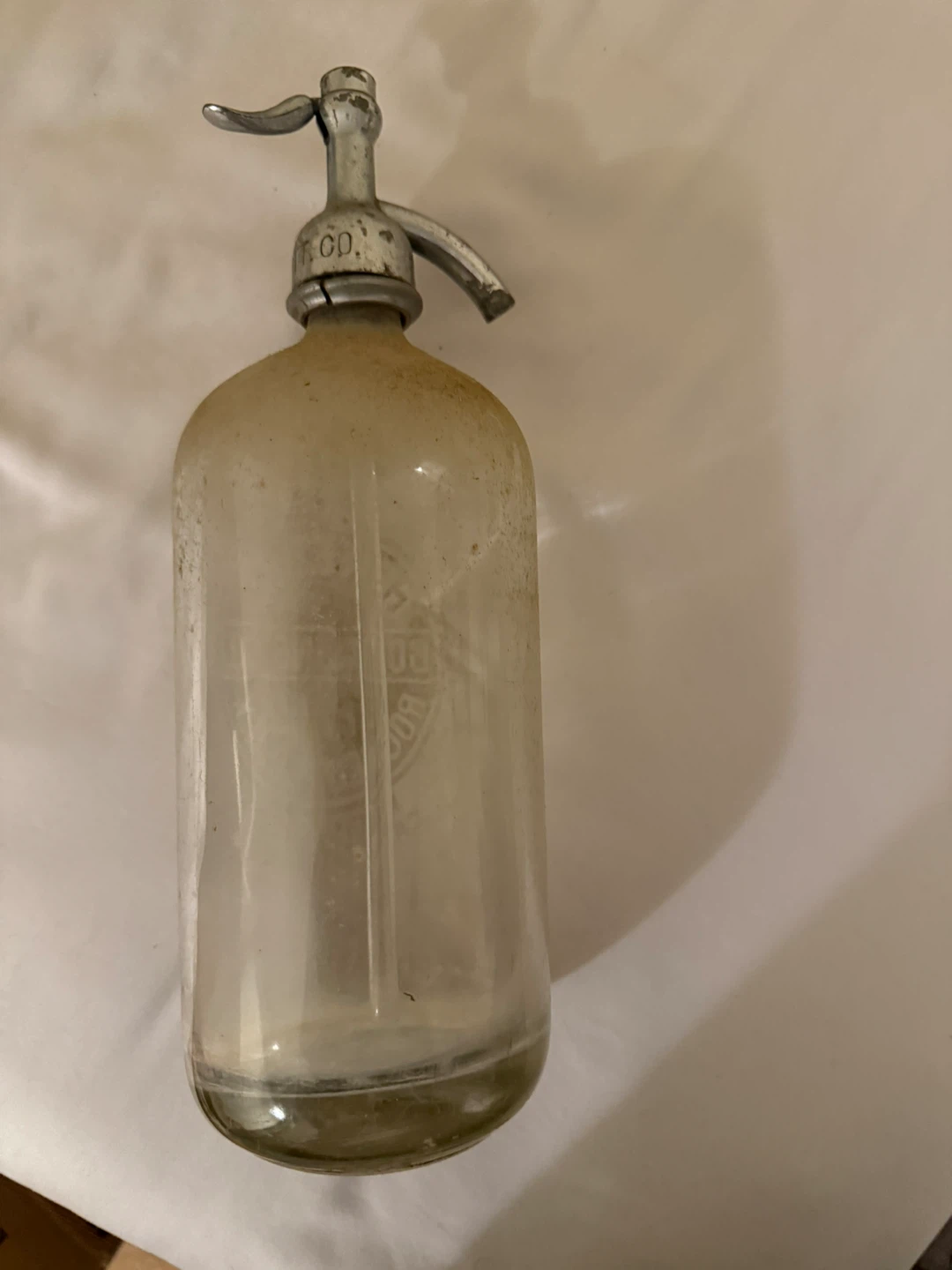 Crate of 6 Vintage Glass Soda Siphon Bottle
