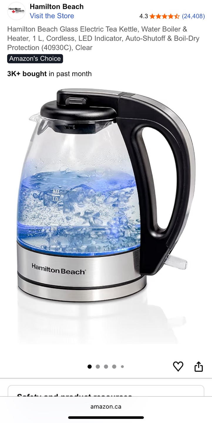 NEW unopened Hamilton Beach Electric Kettle 🏆 1L - photo 2