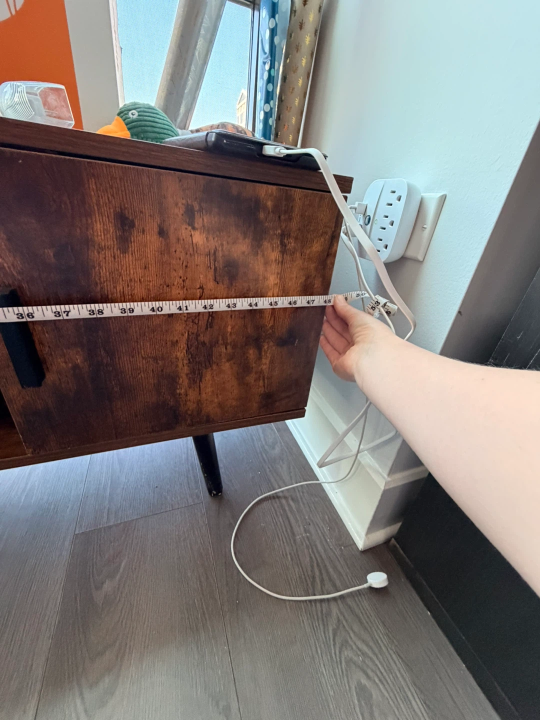 Rustic Wood TV Stand with Black Legs - photo 4