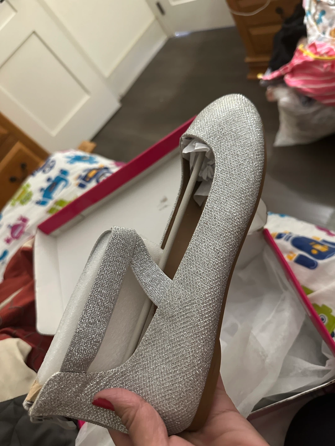Silver Glitter Ballet Flats - US Size 11 - photo 2
