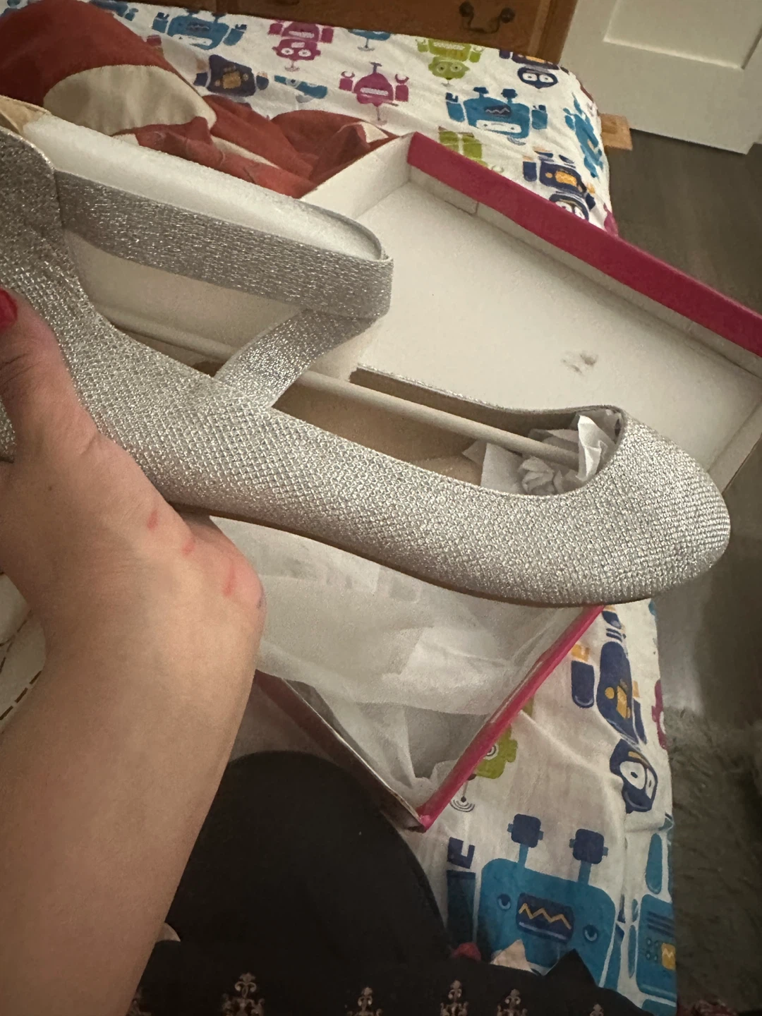 Silver Glitter Ballet Flats - US Size 11 - photo 3