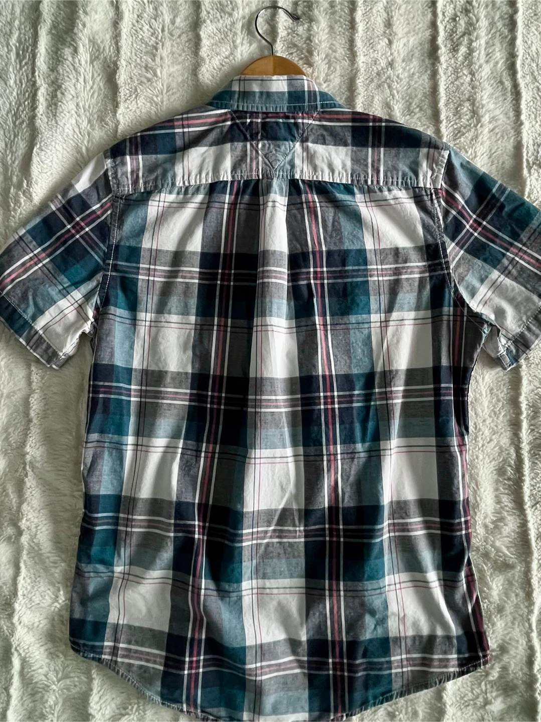 Tommy Hilfiger Custom Fit Plaid Short Sleeve Shirt (S) 🏆 - photo 4