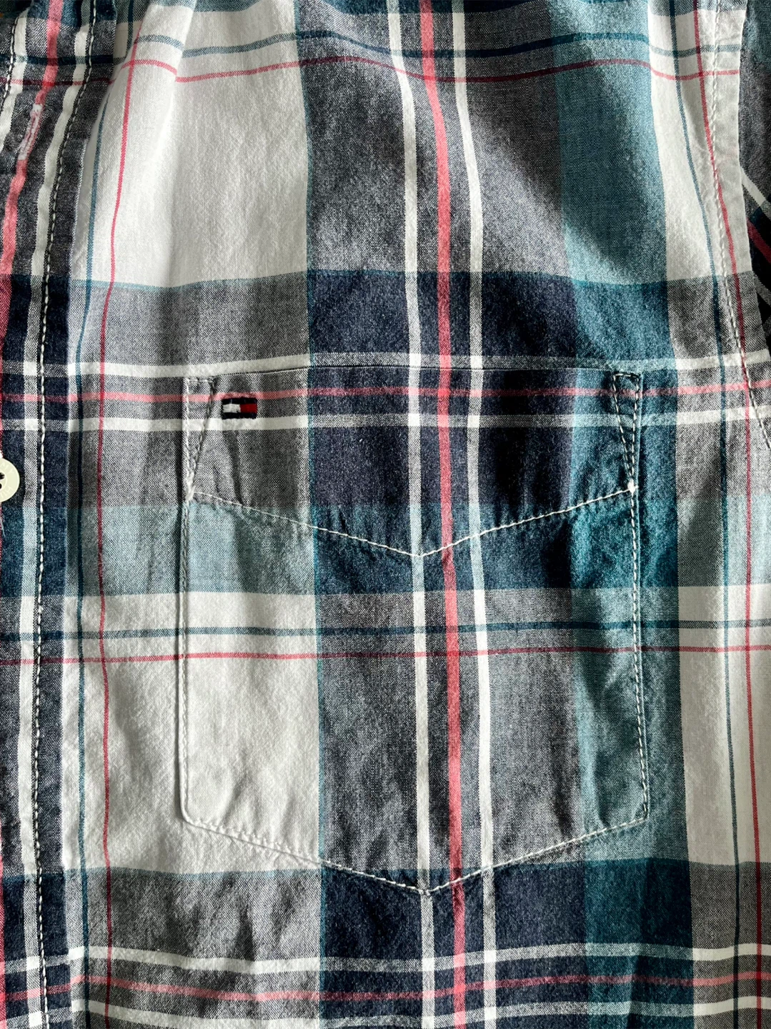 Tommy Hilfiger Custom Fit Plaid Short Sleeve Shirt (S) 🏆 - photo 3