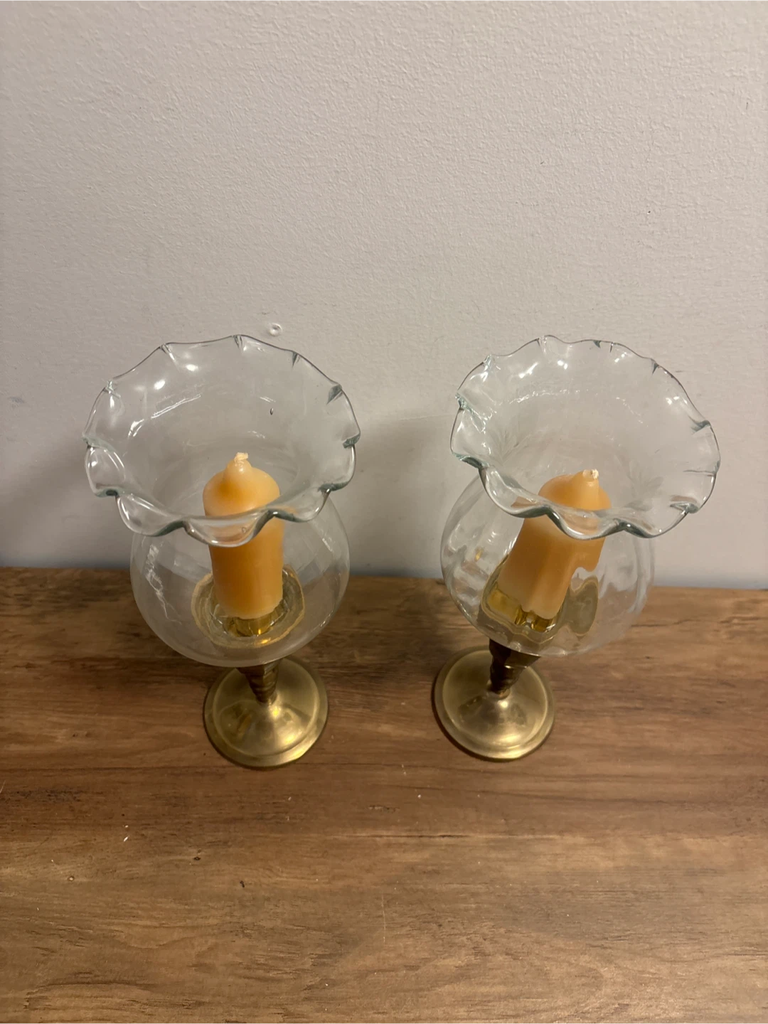 GATCO Solid Brass Hurricane Candle Holders Set of 2 - photo 3