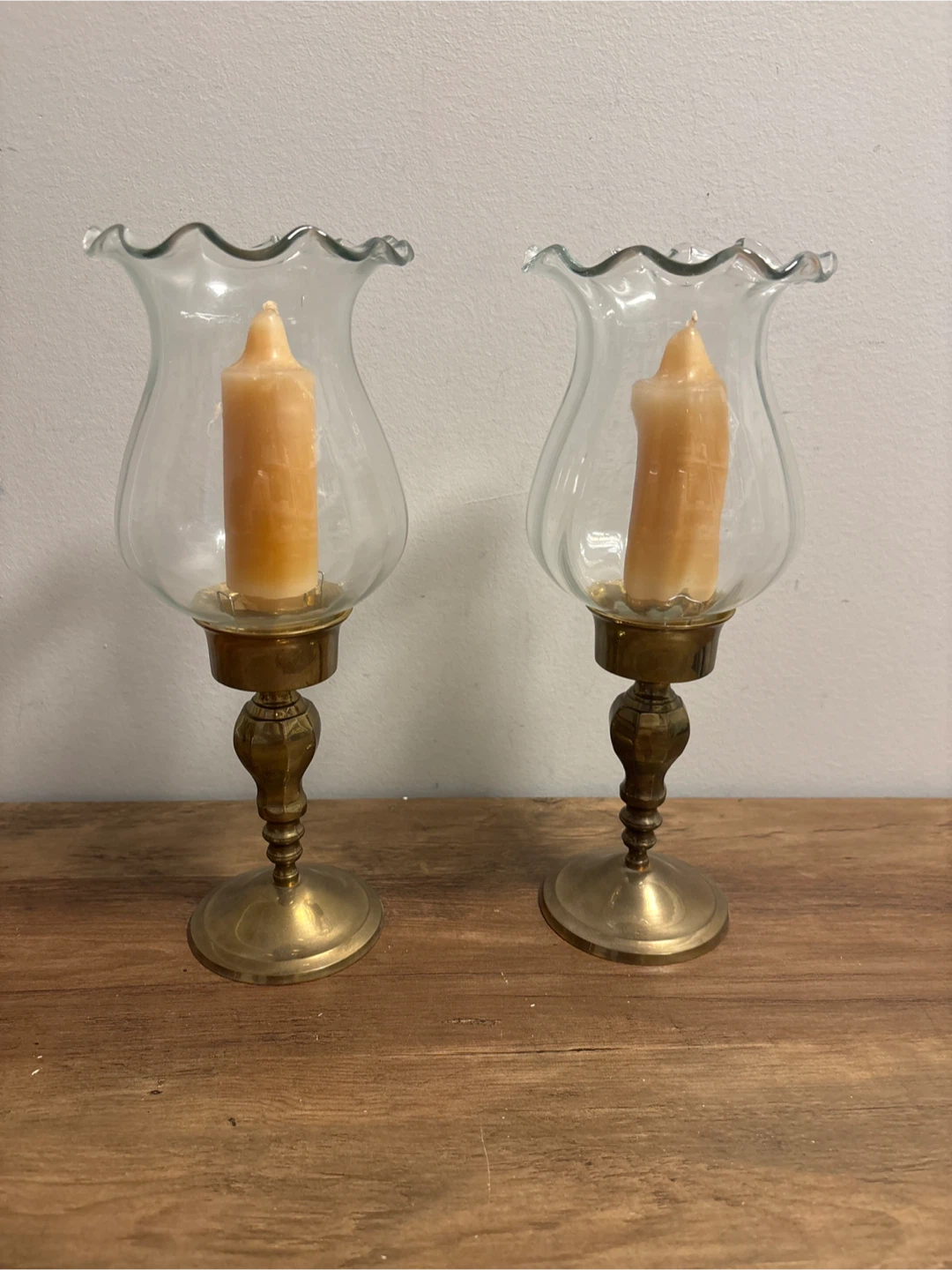 GATCO Solid Brass Hurricane Candle Holders Set of 2 - photo 4