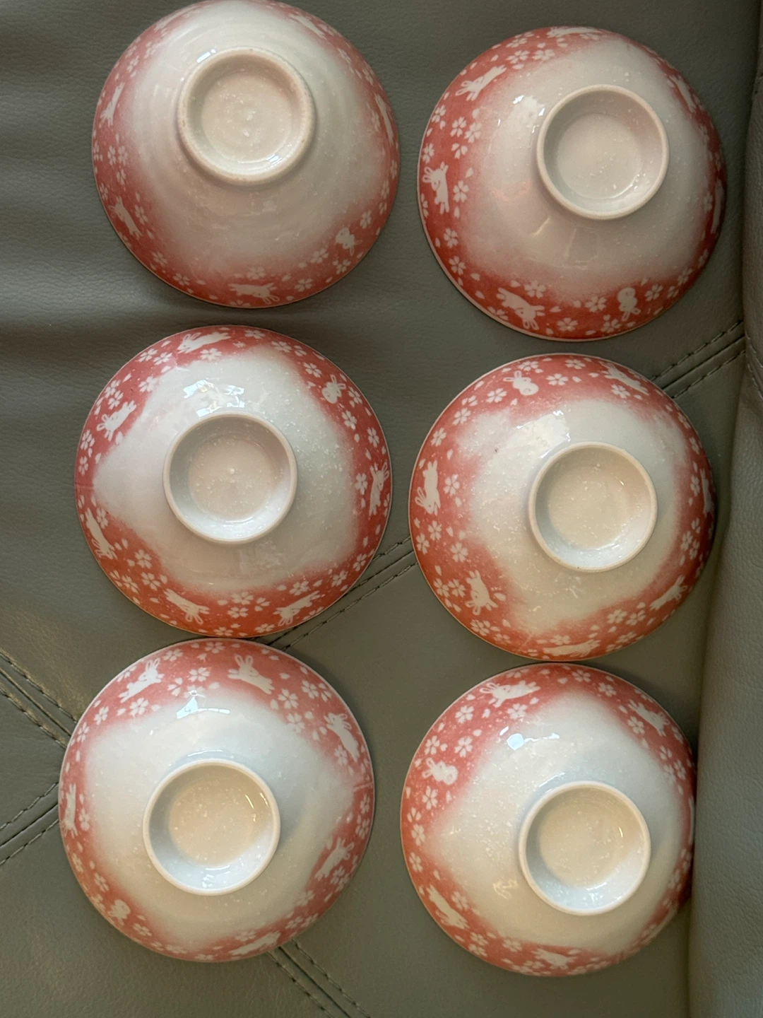 Set of 6 Bunny and Flower Pattern Rice Bowls - photo 3