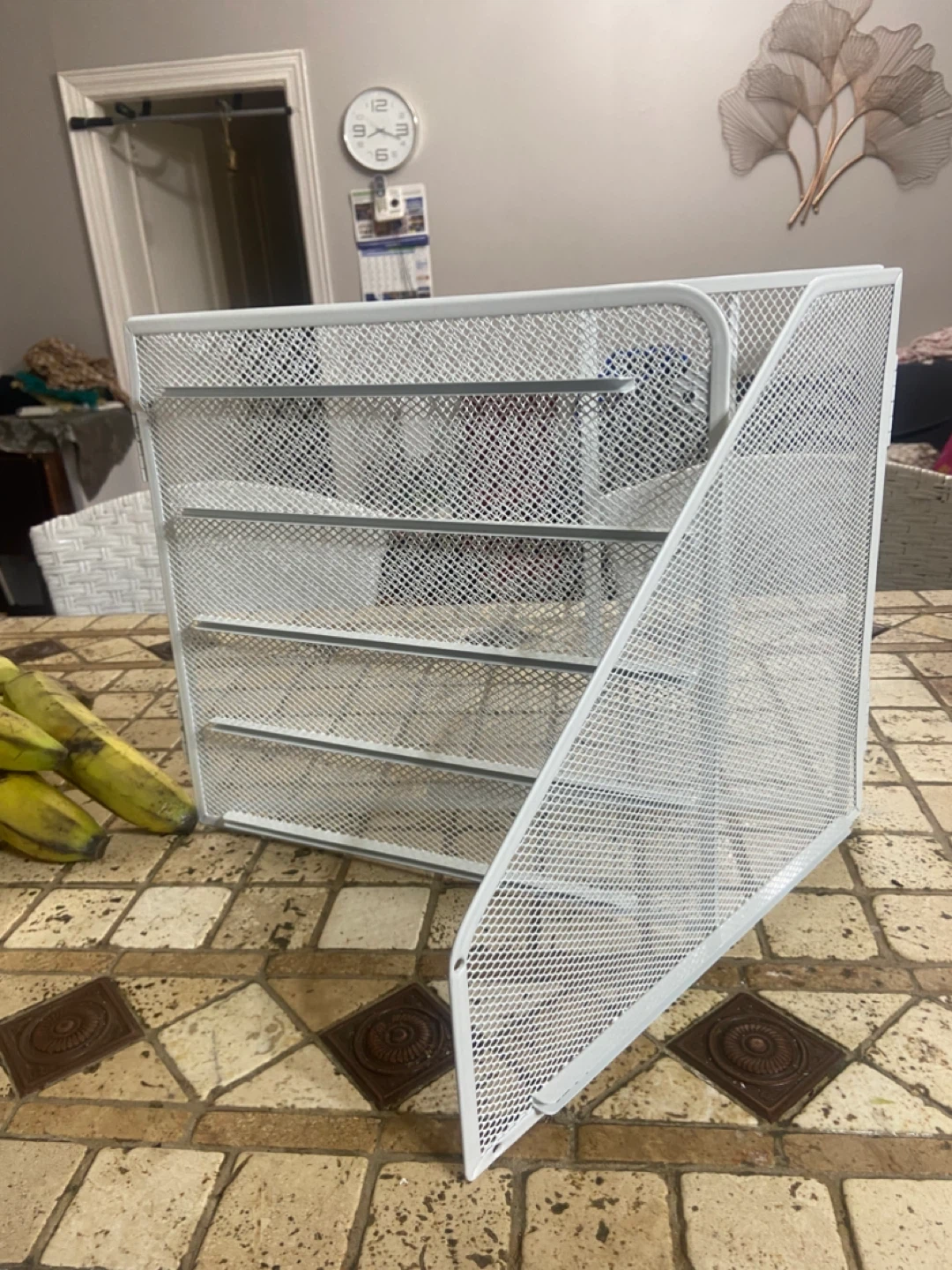 🏆White Mesh Desk Organizer with 4 Tiers