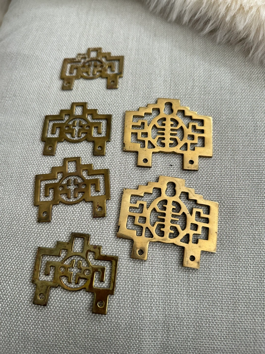 Brass Decorative Hardware Accents Set of 6