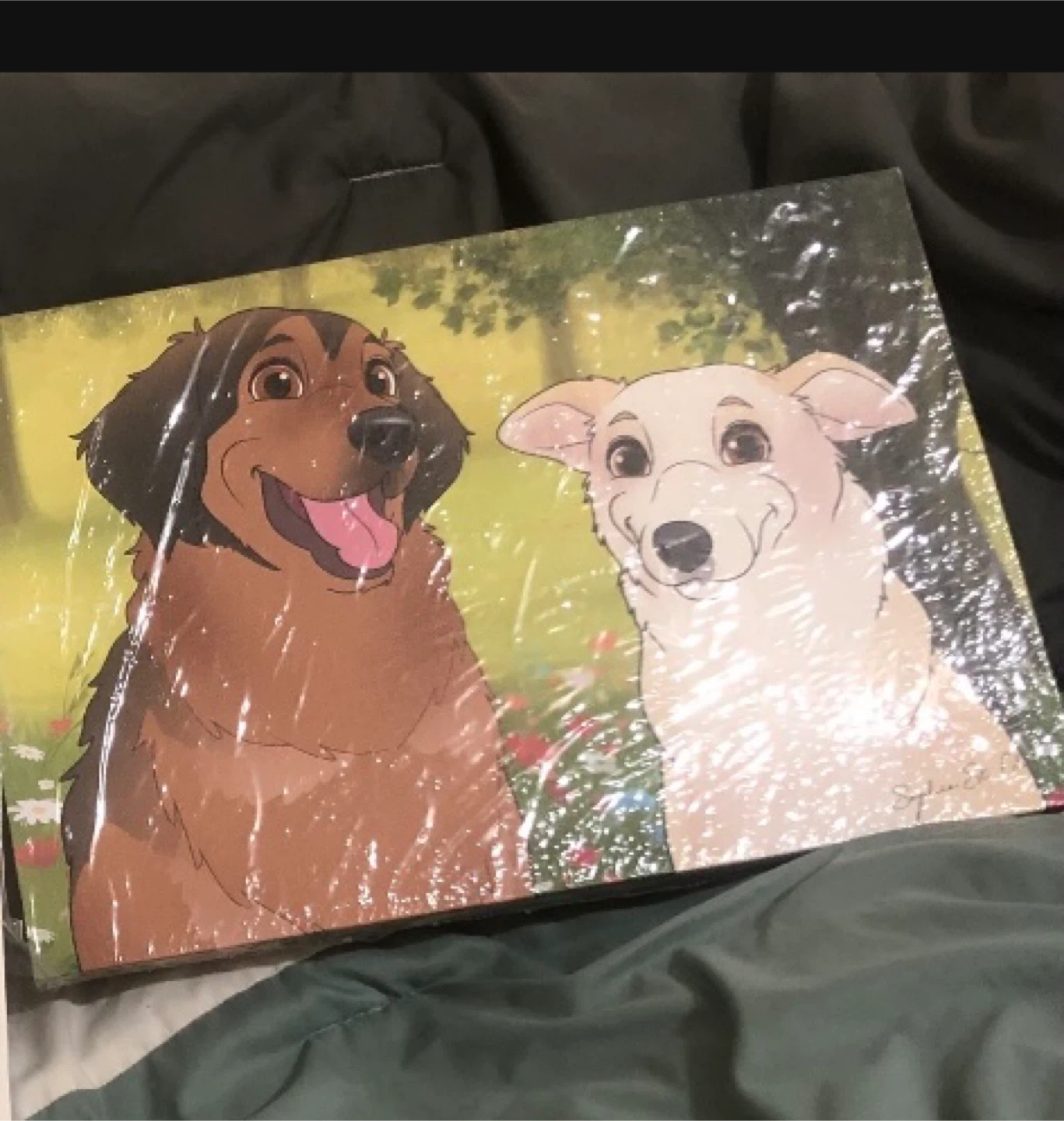 🏆Artwork featuring two dogs