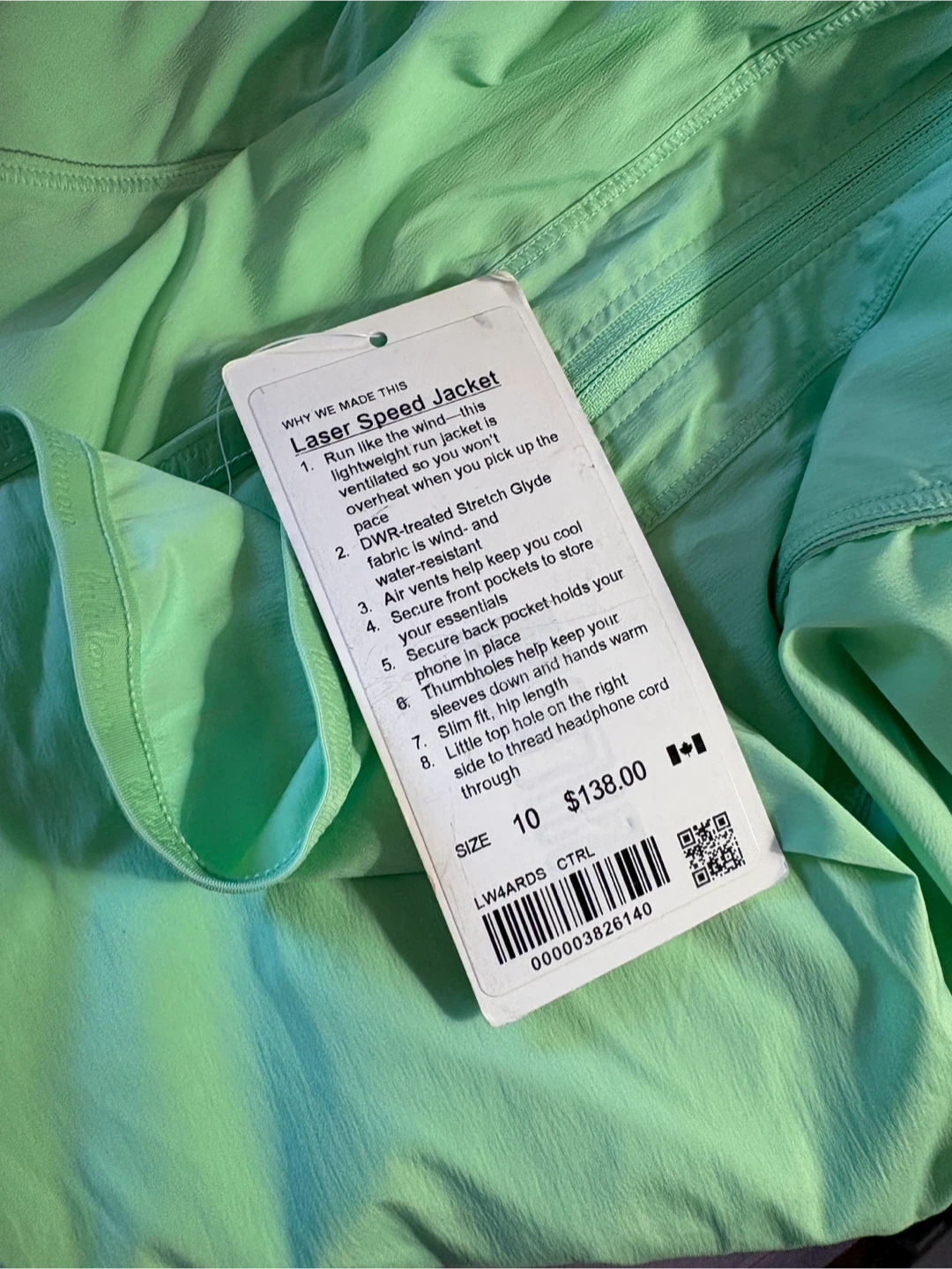 Lululemon Laser Speed Run Jacket Green Size 10 - photo 2