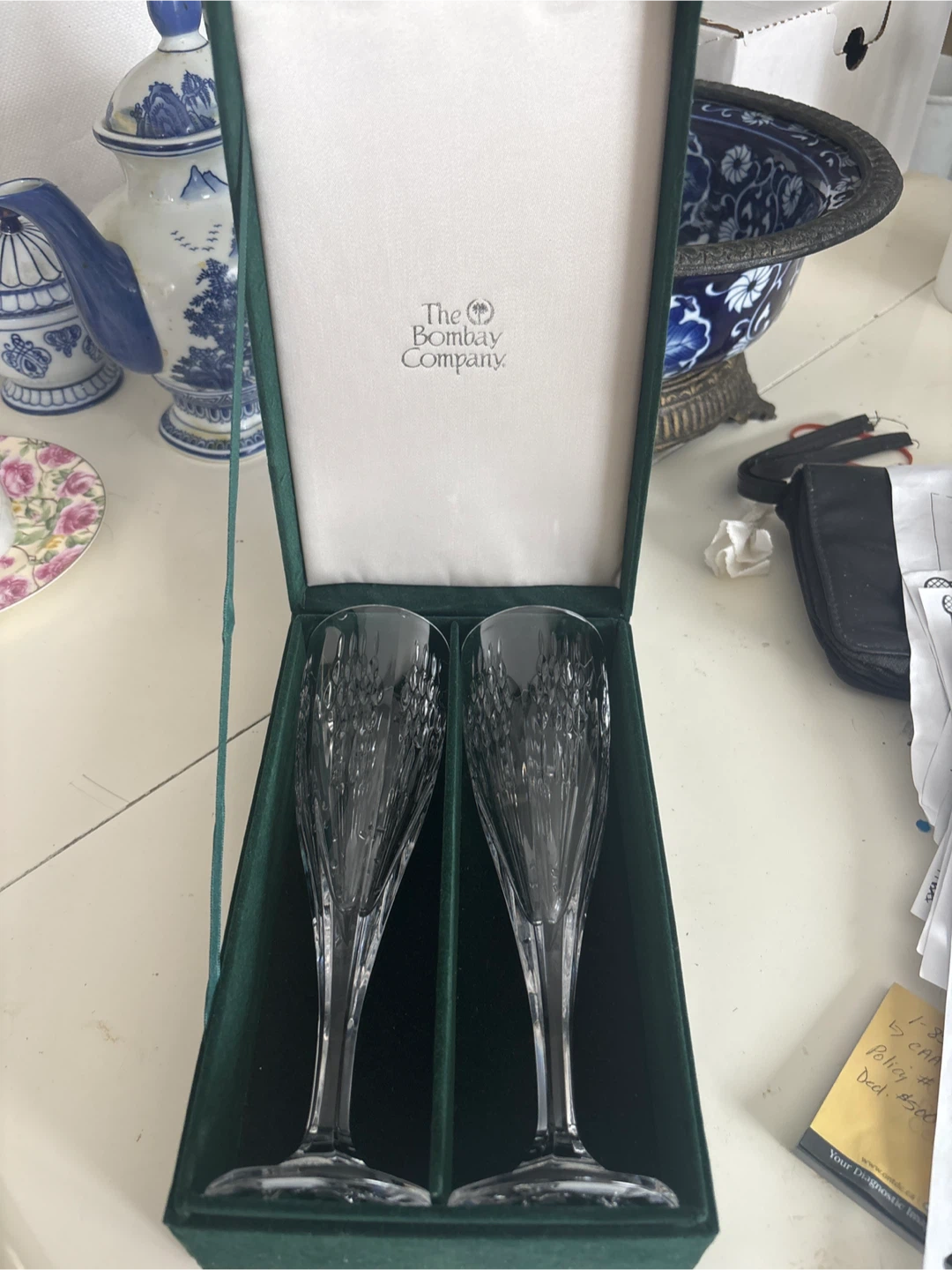 The Bombay Company Crystal Champagne Flutes (Set of 2)
