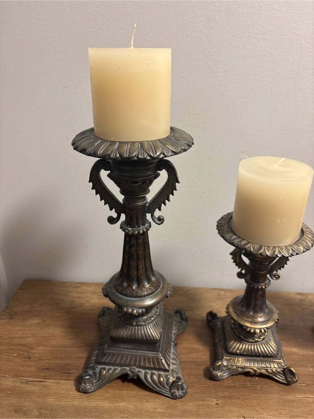 Vintage Set of 3 Ornate Pillar Candle Holders - photo 3