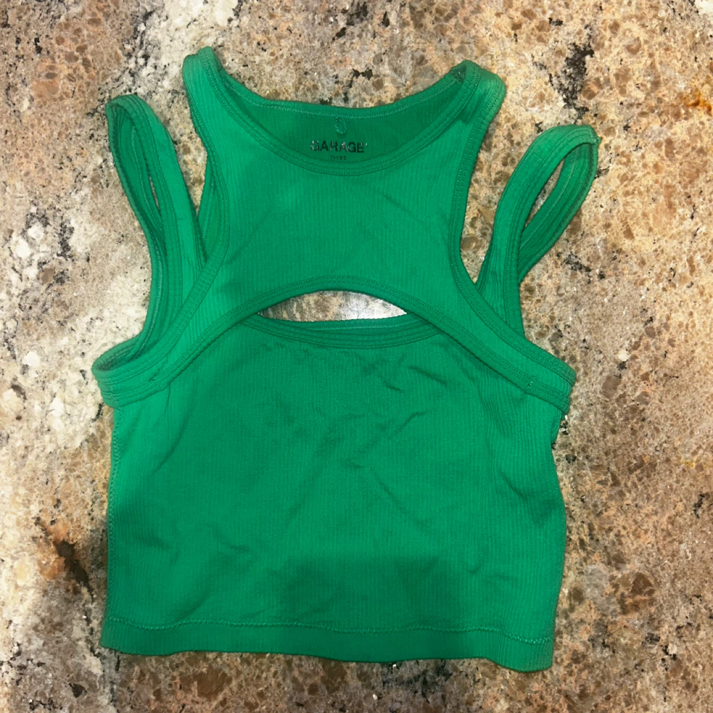 Garage Sterling Seamless Green Cutout Tank Top