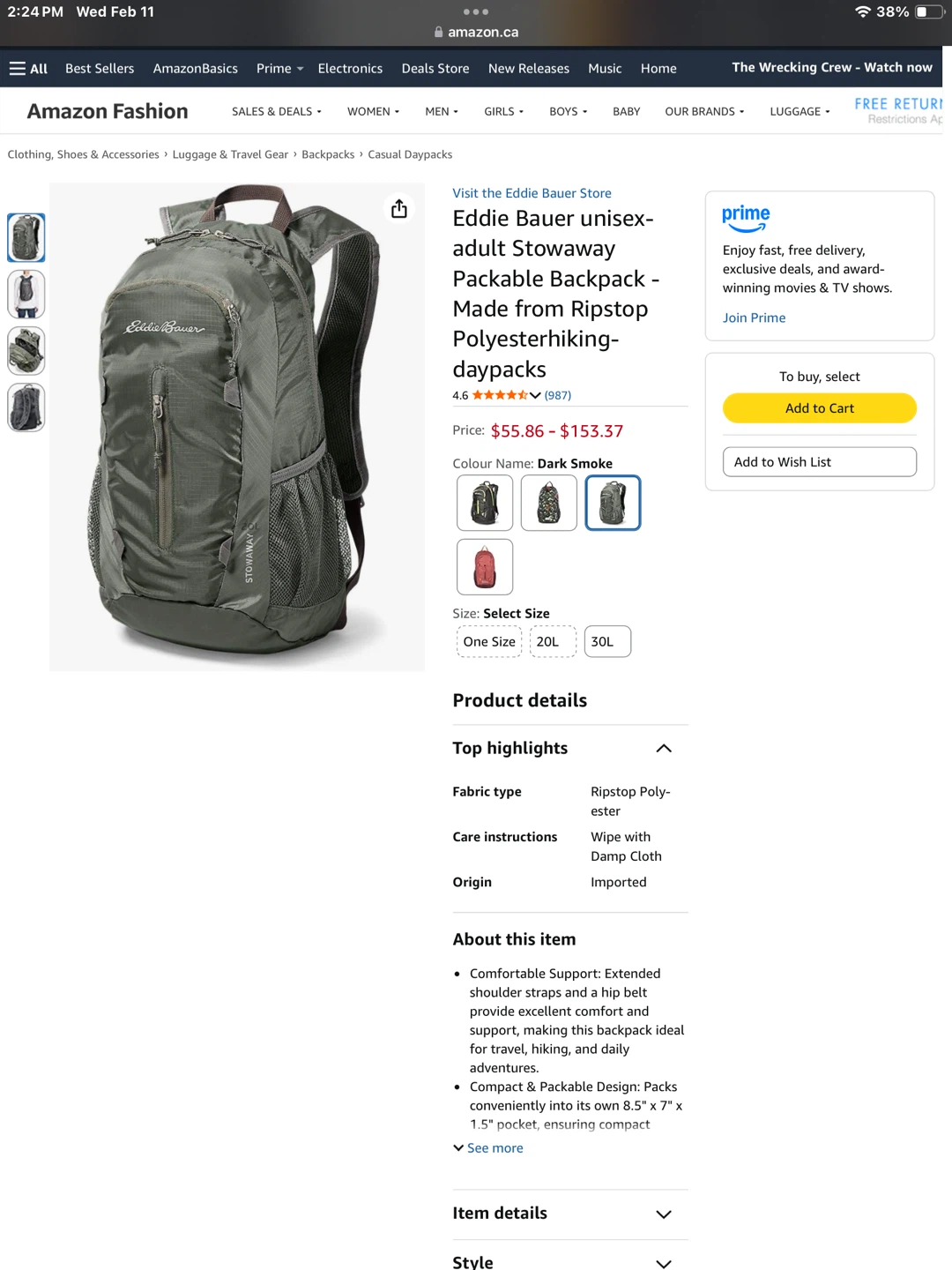 🏆 Eddie Bauer Stowaway Back Pack - photo 5