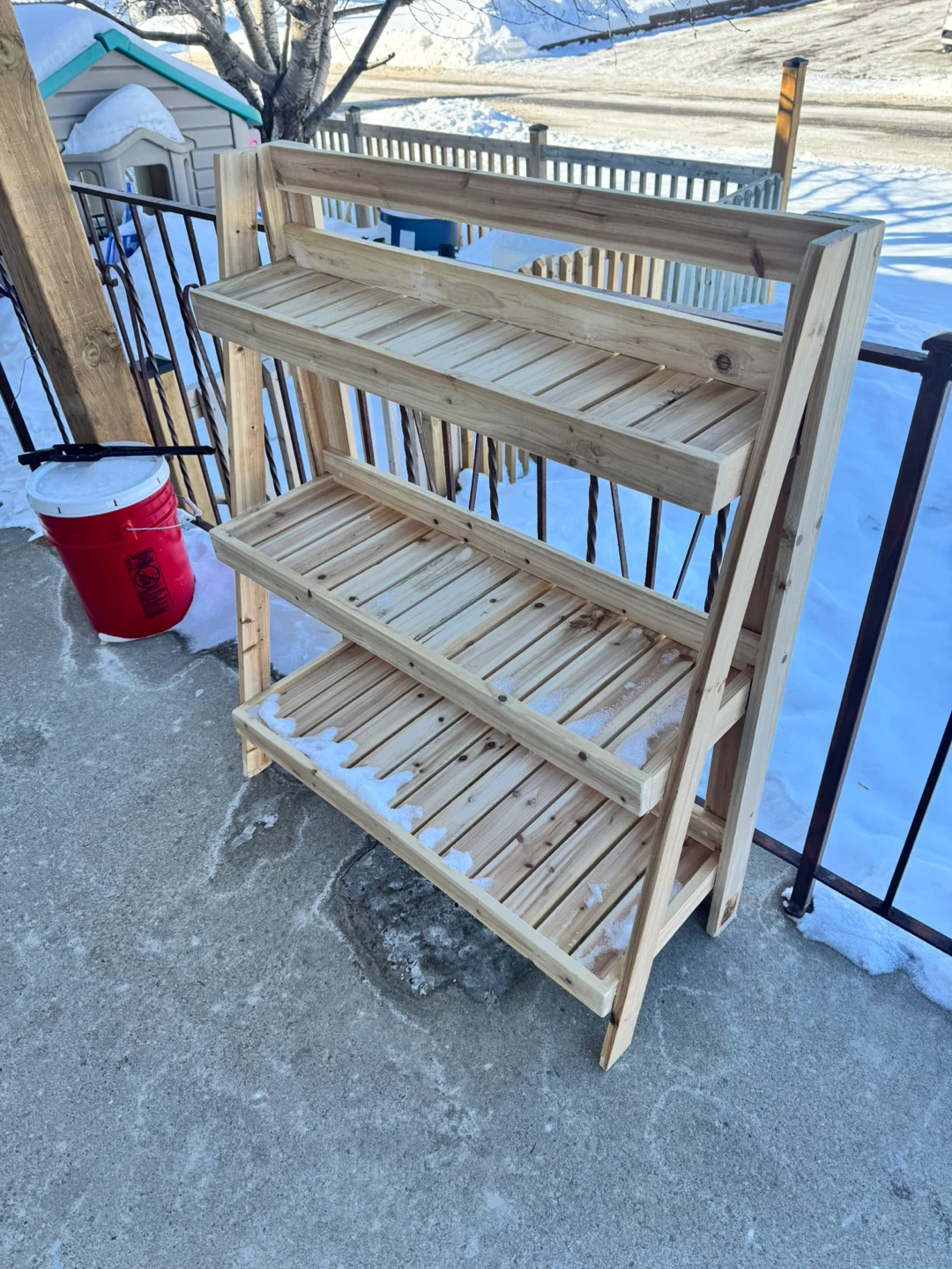Wooden Tiered Plant Stand