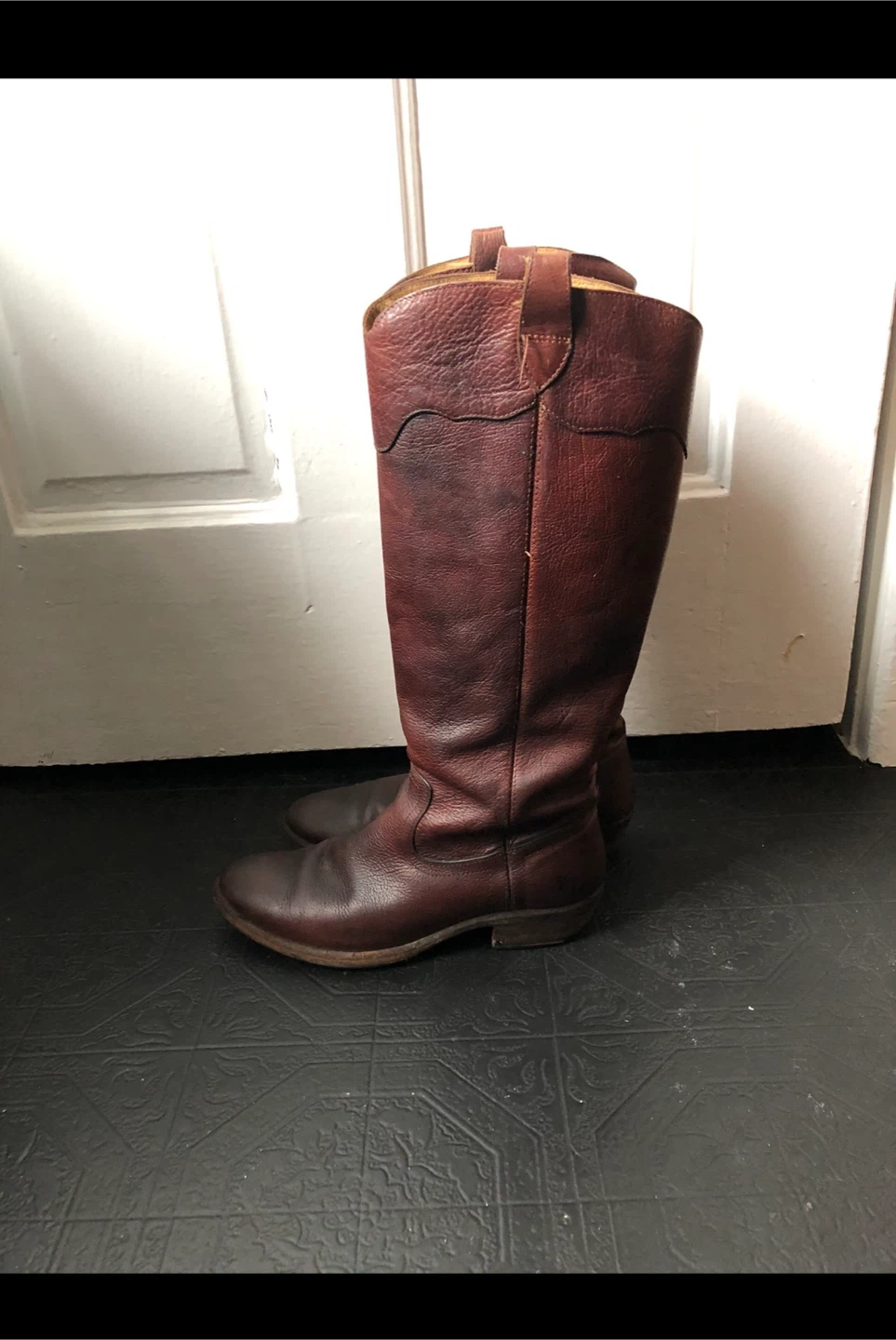 Frye Carson Lug Riding Boots - Cognac Leather Women's Size 9 🏆 - photo 5