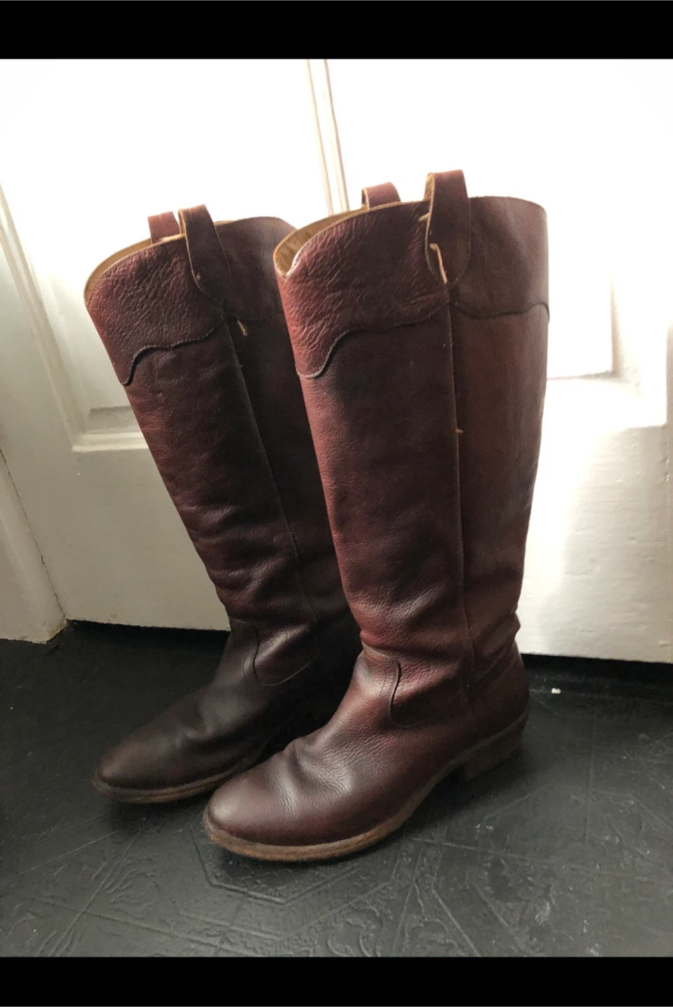 Frye Carson Lug Riding Boots - Cognac Leather Women's Size 9 🏆 - photo 4