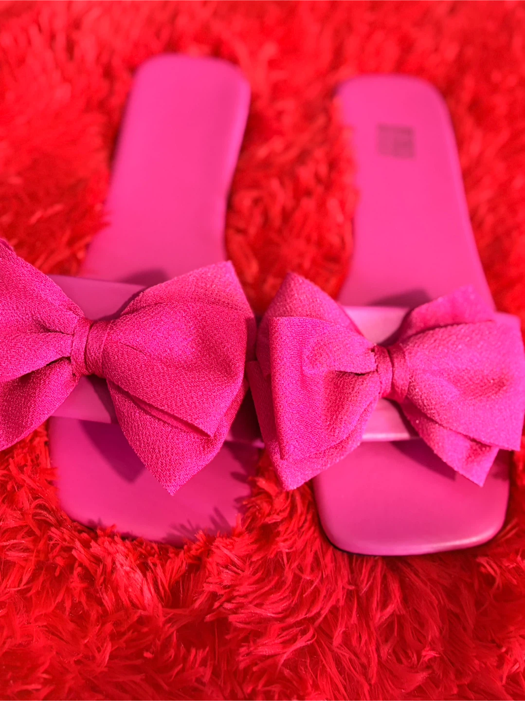 Pink Bow Slide Sandals