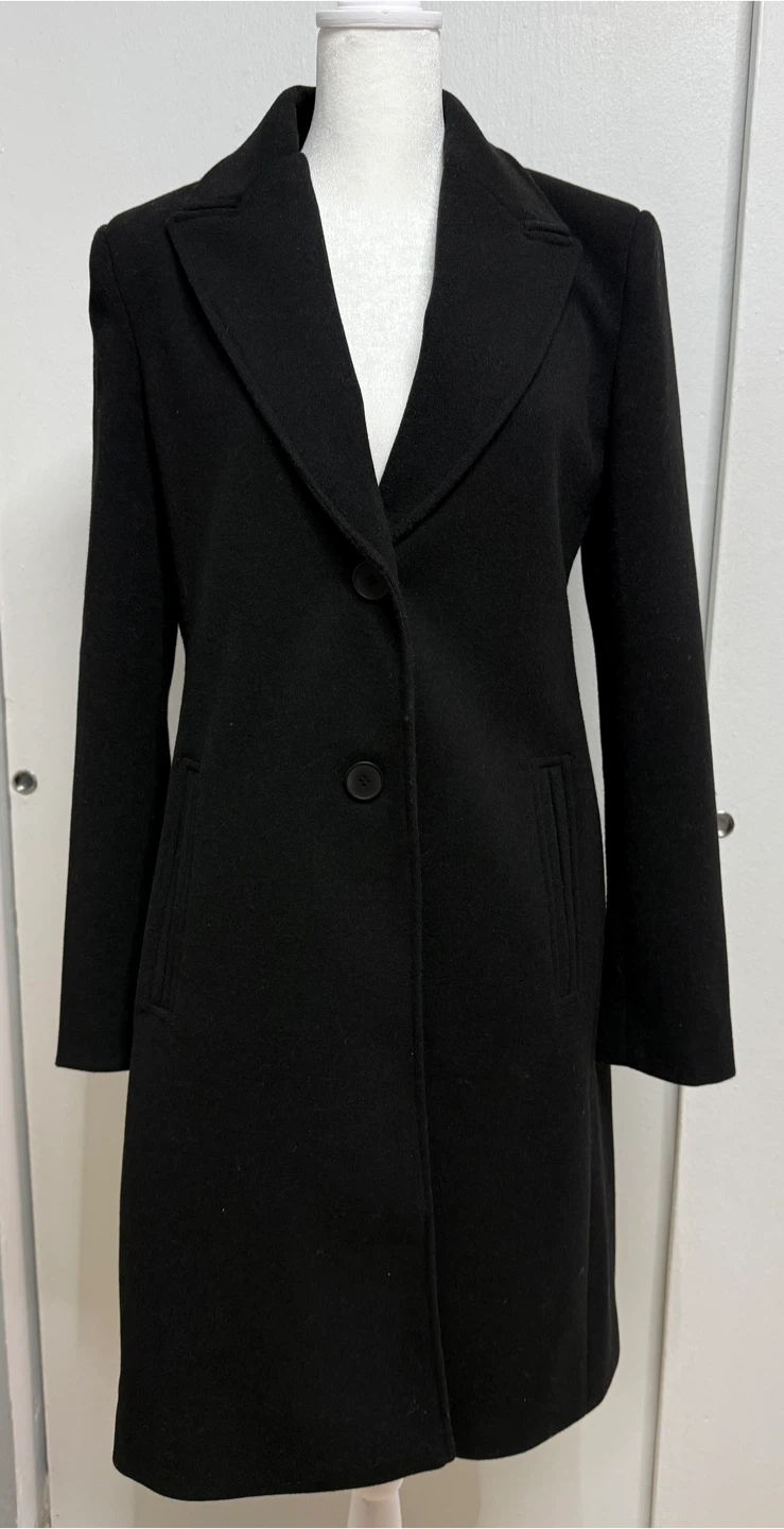Zara Black Wool Blend Coat