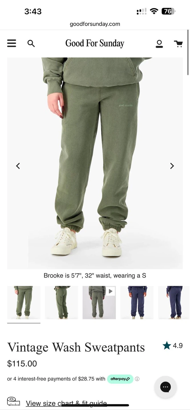 Good For Sunday Vintage Wash Sweatpants - Olive Green - photo 2