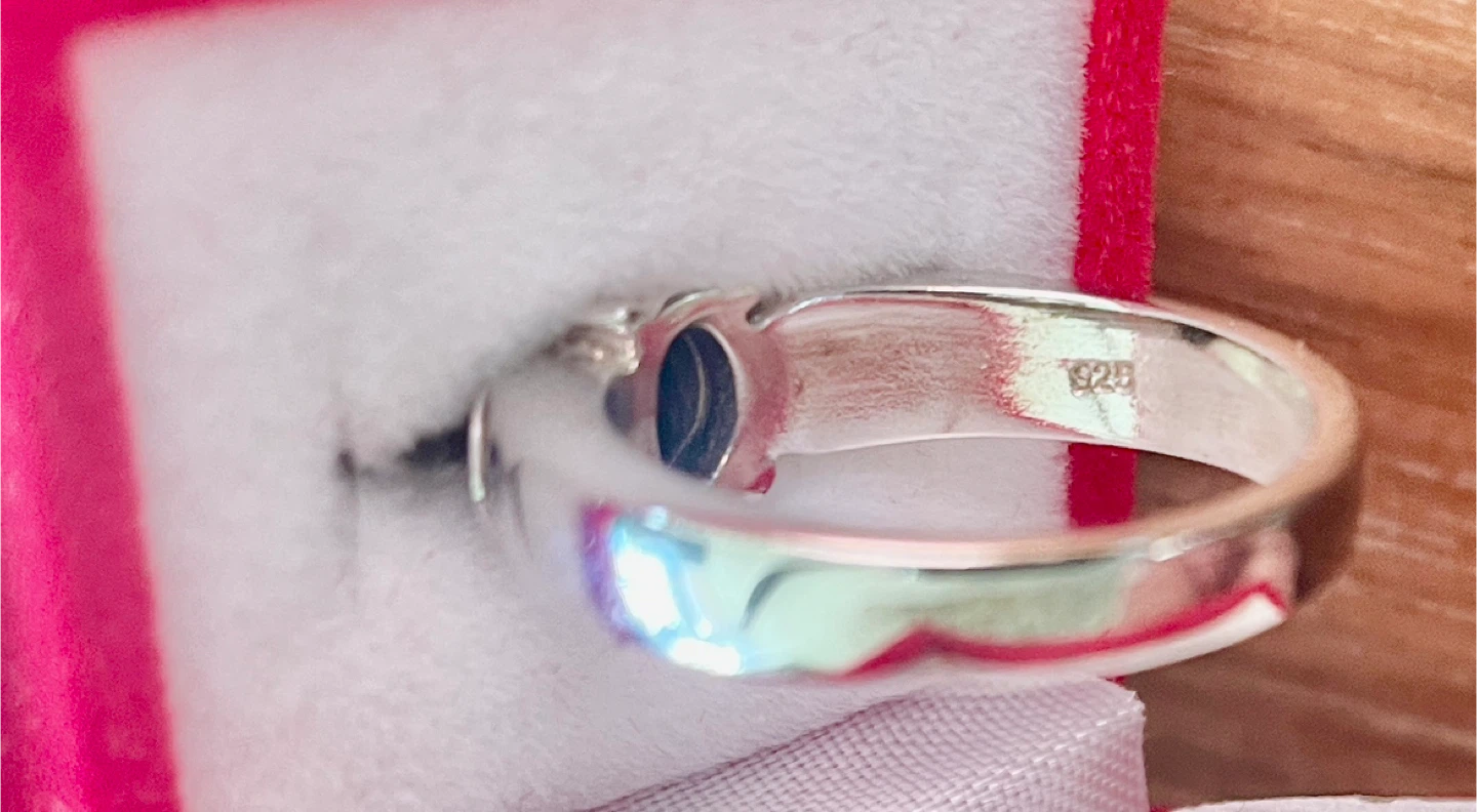 Silver Ring with Garnet and Cz stones - photo 5