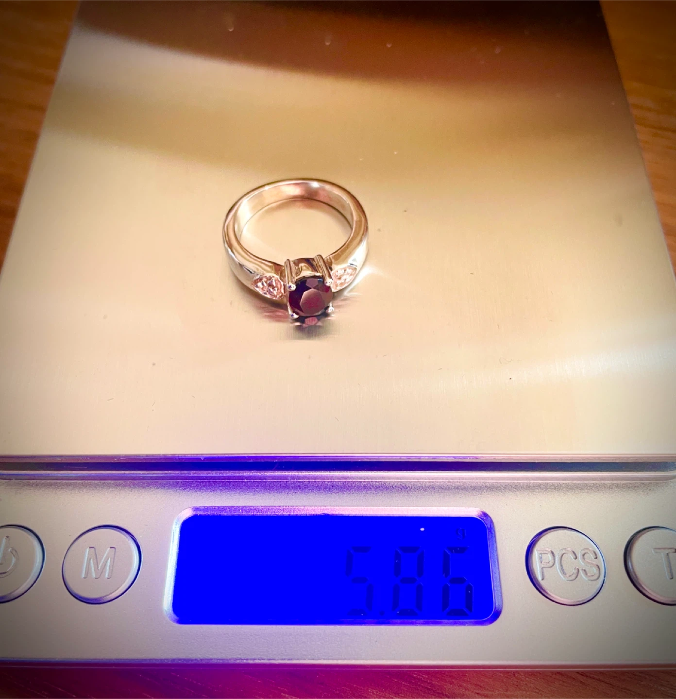 Silver Ring with Garnet and Cz stones - photo 4