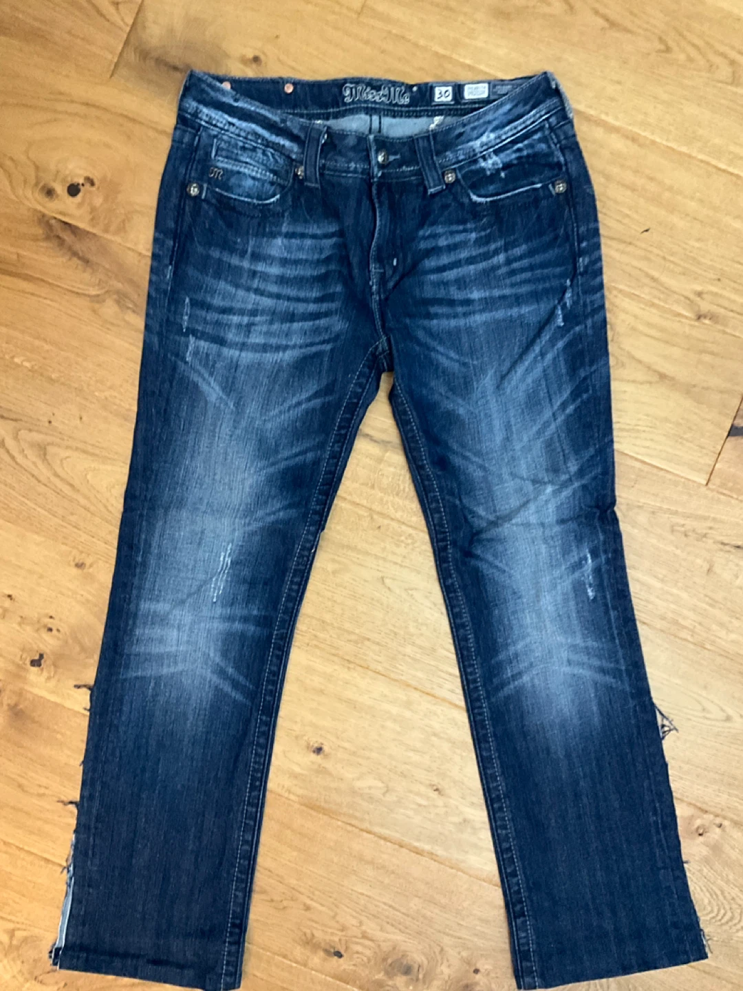 Miss Me Women's Rhinestone Wing Flared Jeans Size 30