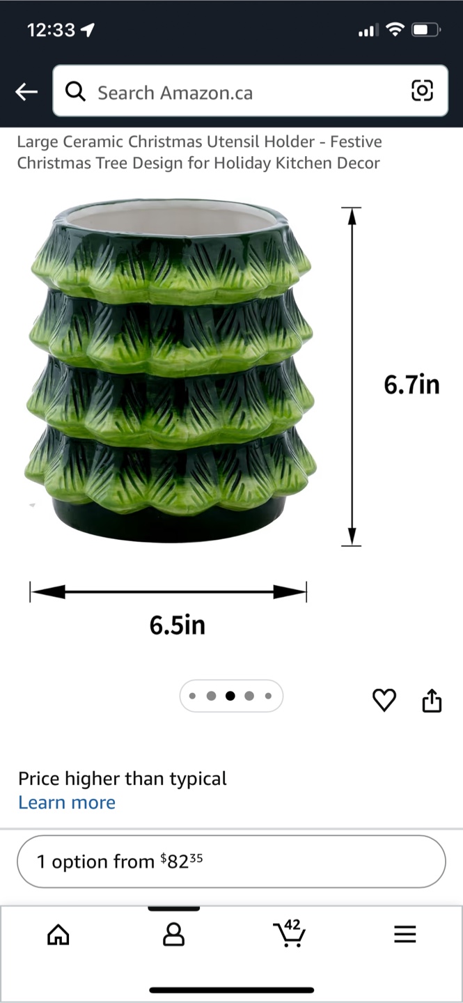 Ceramic Christmas Tree Utensil Holder - photo 3