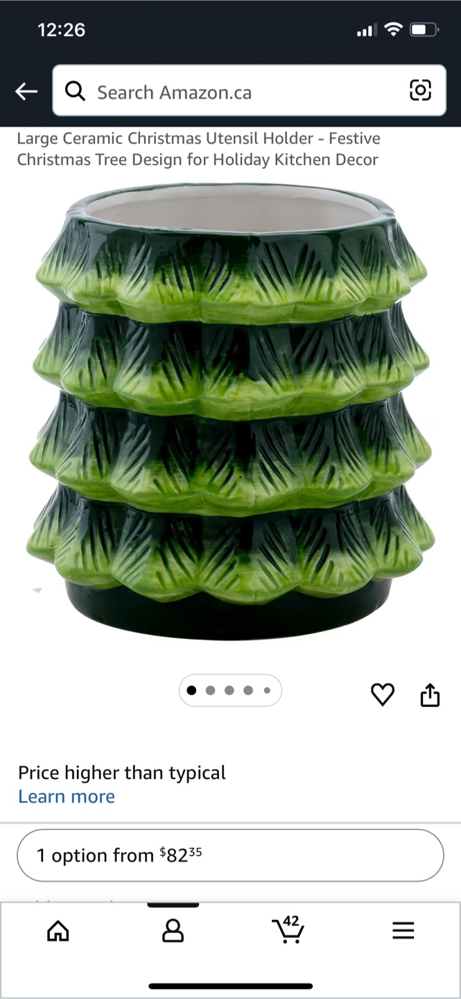 Ceramic Christmas Tree Utensil Holder - photo 2