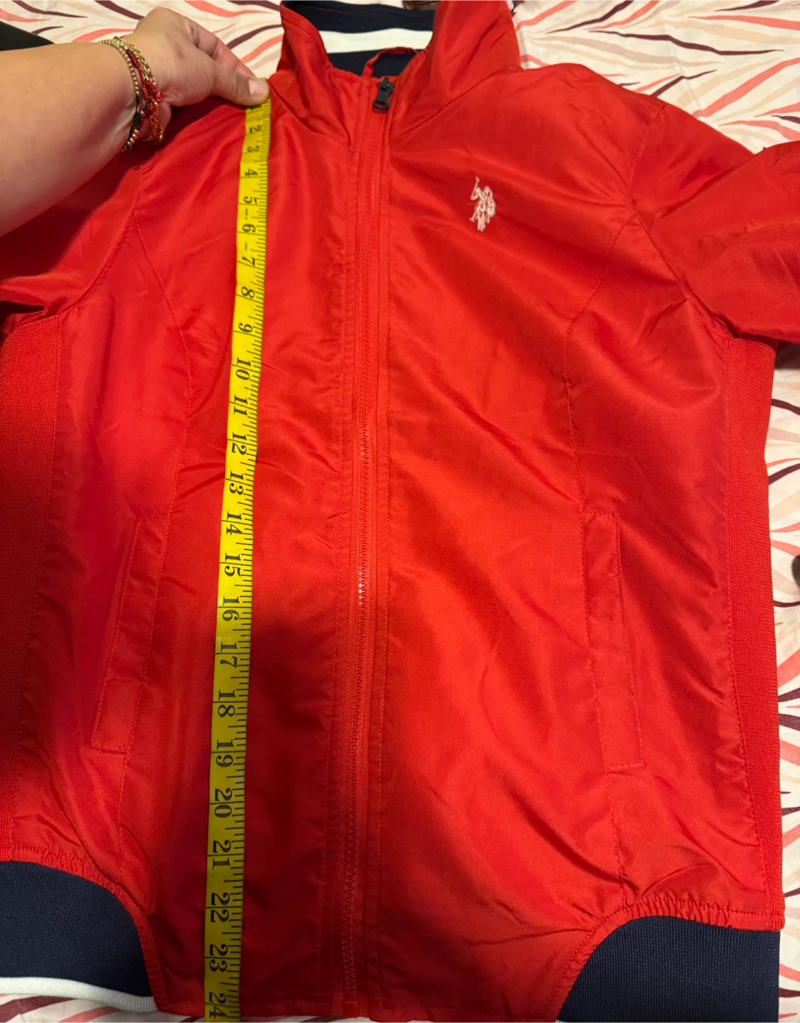 U.S. Polo Assn. Women’s Red windbreaker Jacket Size M - photo 3