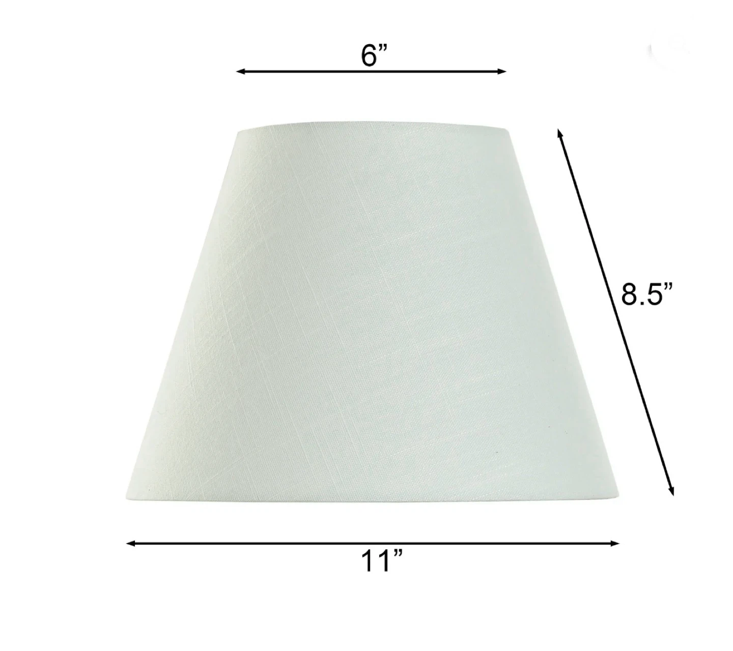 White Drum Lamp Shade 11" Bottom x 8.5" Height - photo 2