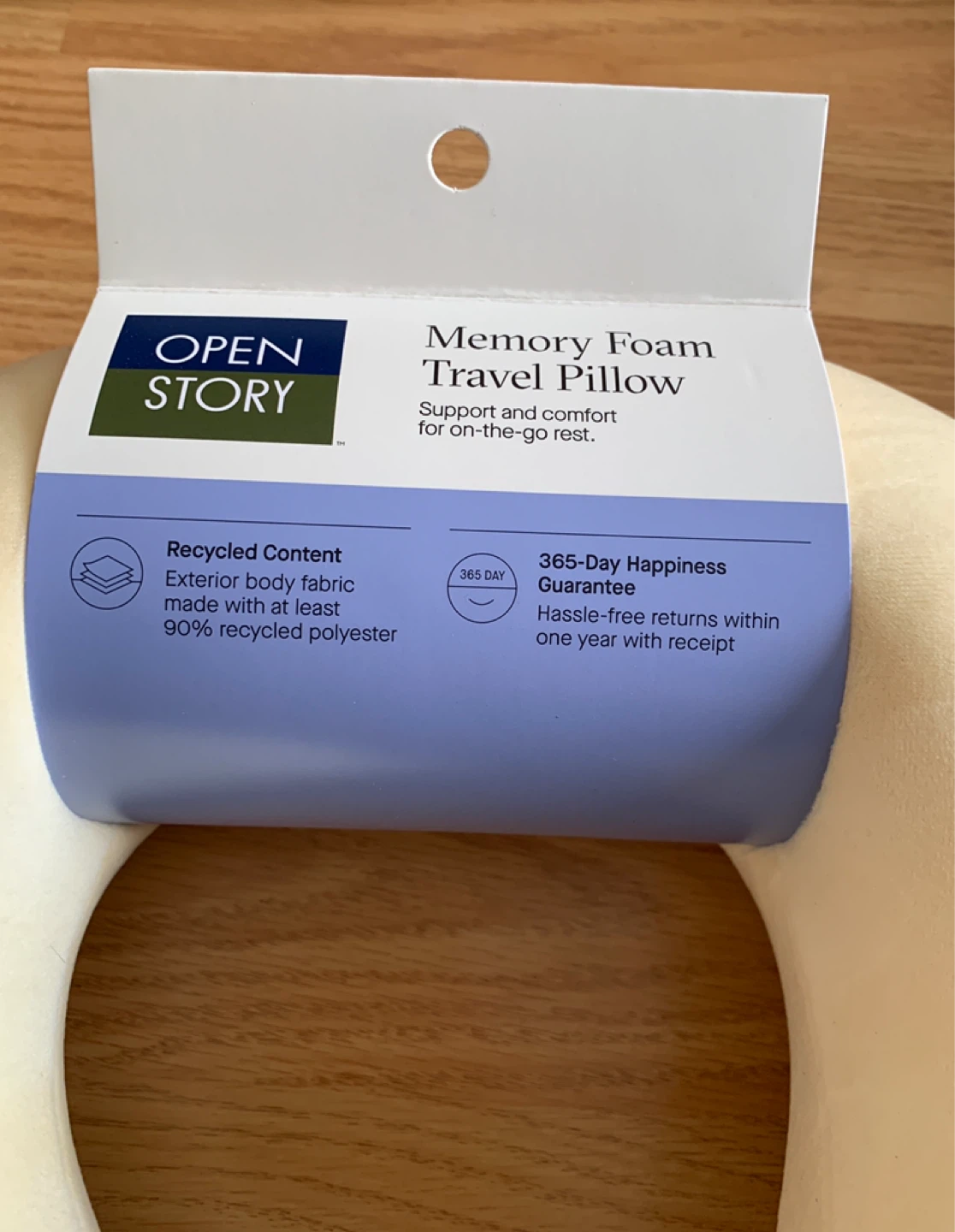 Open Story Memory Foam Travel Pillow