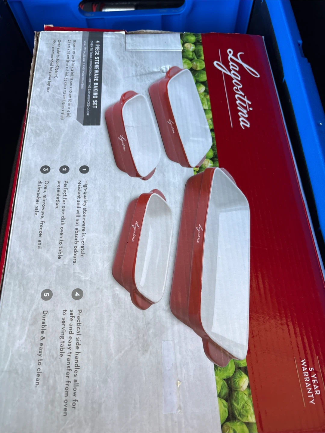 Lagostina 4 Piece Stone Bake Baking Dish Set Red - photo 2