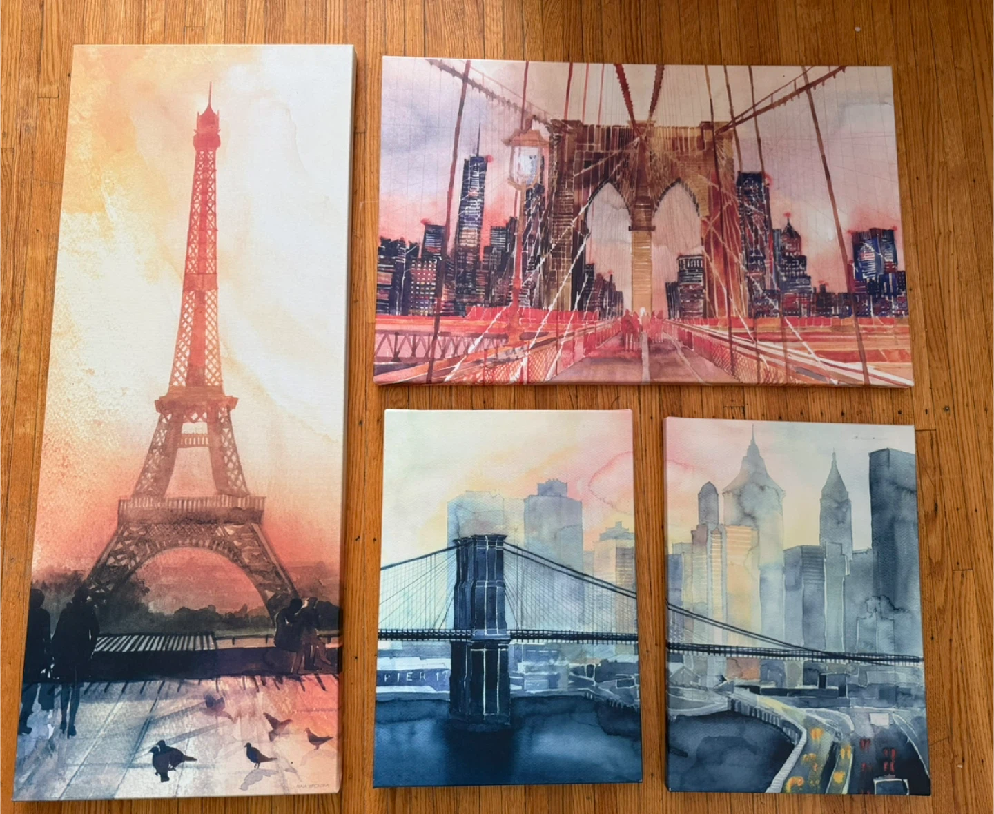 Set of 4 Cityscape Canvas Prints