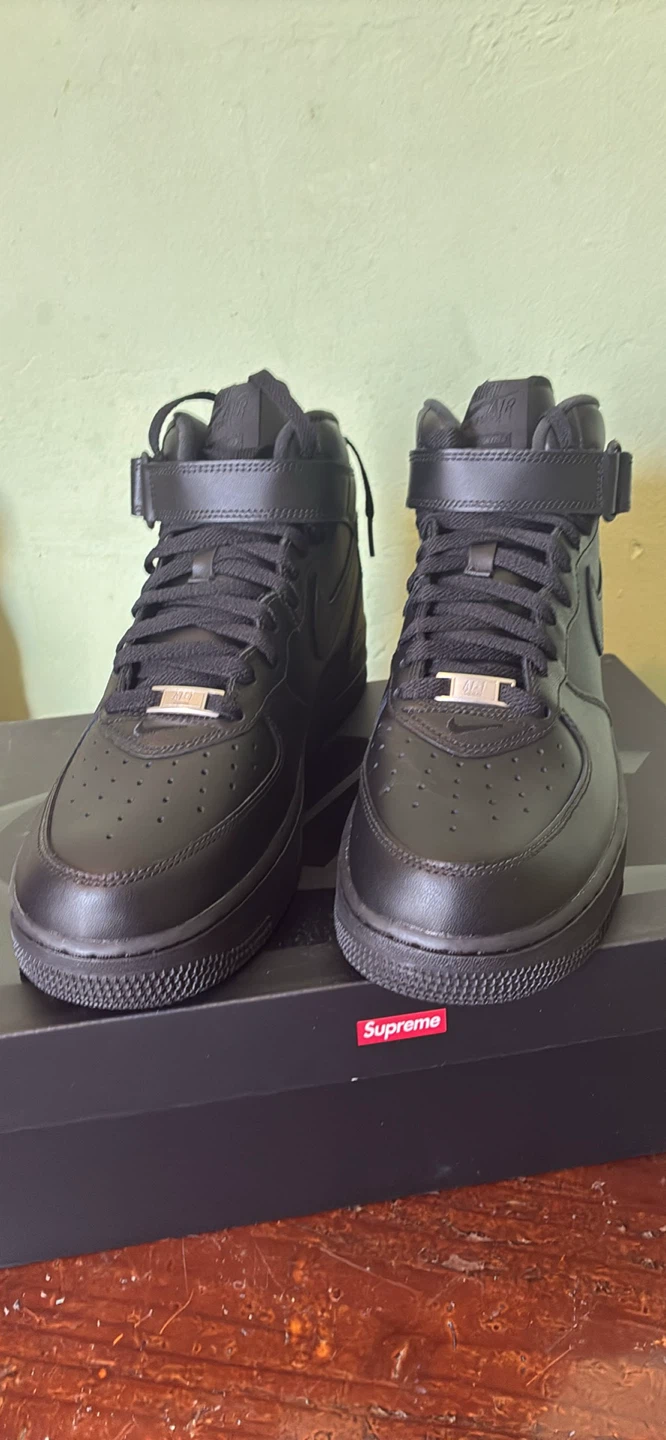 Supreme x Nike Air Force 1 Mid SP Black "Black" Size 10.5