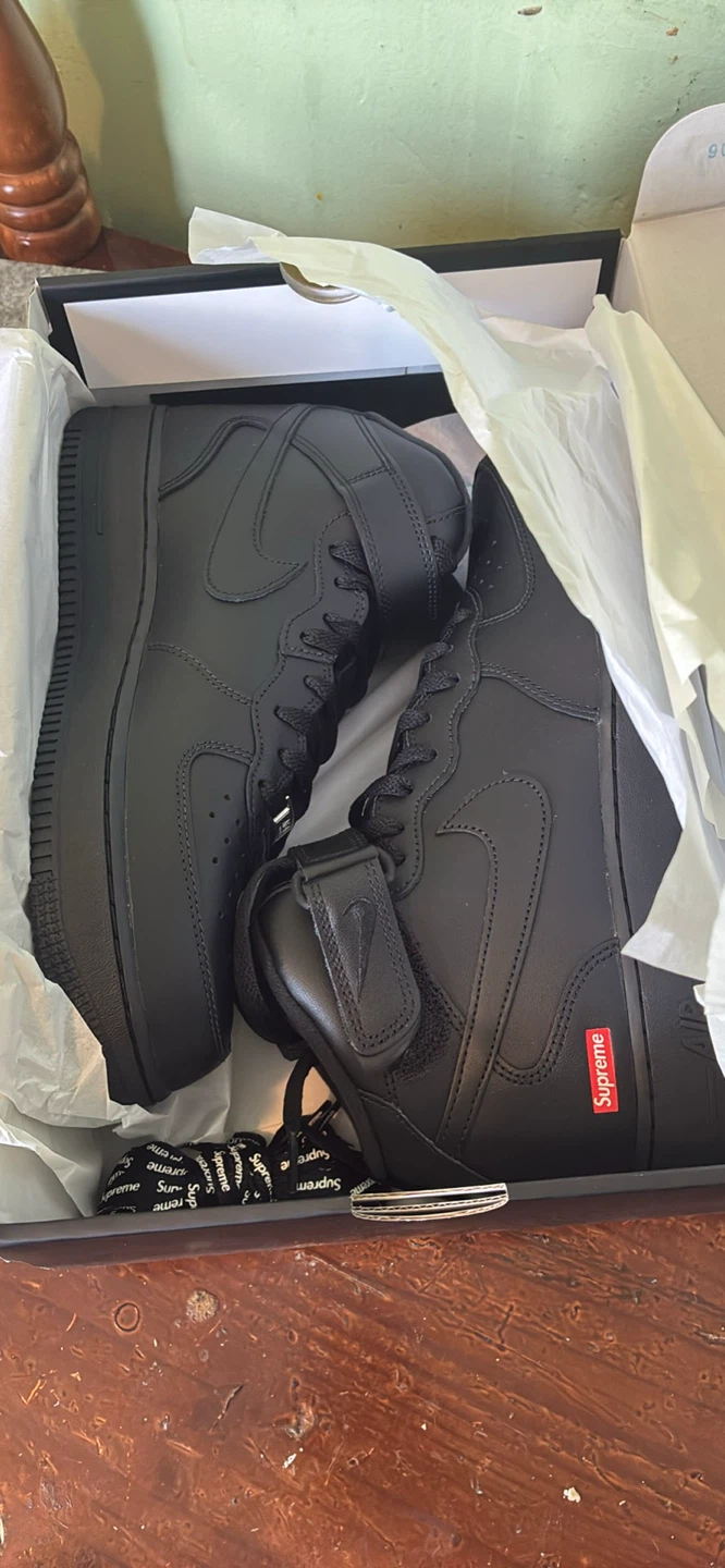 Supreme x Nike Air Force 1 Mid SP Black "Black" Size 10.5 - photo 4
