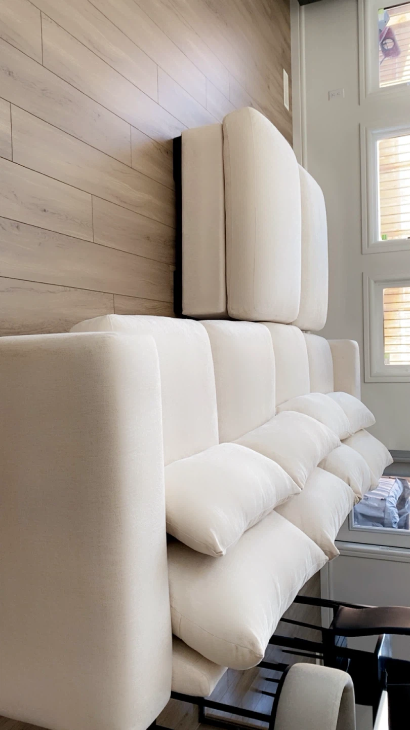 Cream Sectional Sofa with Multiple Cushions - photo 2
