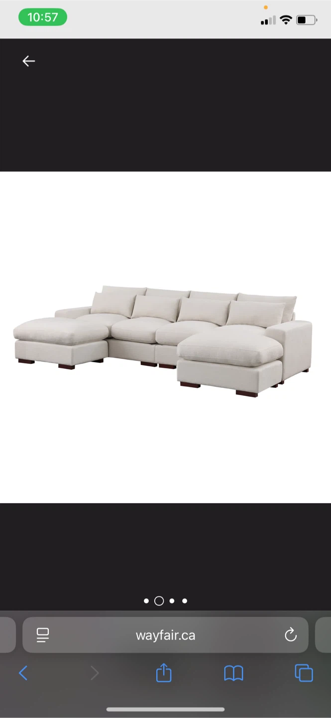 Cream Sectional Sofa with Multiple Cushions - photo 5