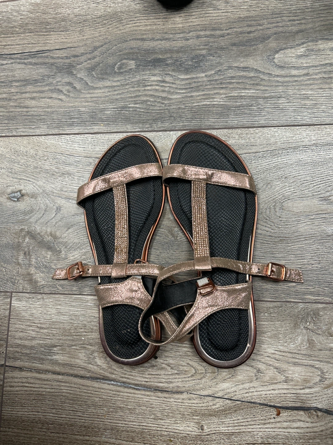Rose Gold Flat Sandals