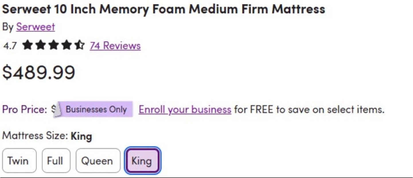 Serweet 10 Inch King Memory Foam Medium Firm Mattress
